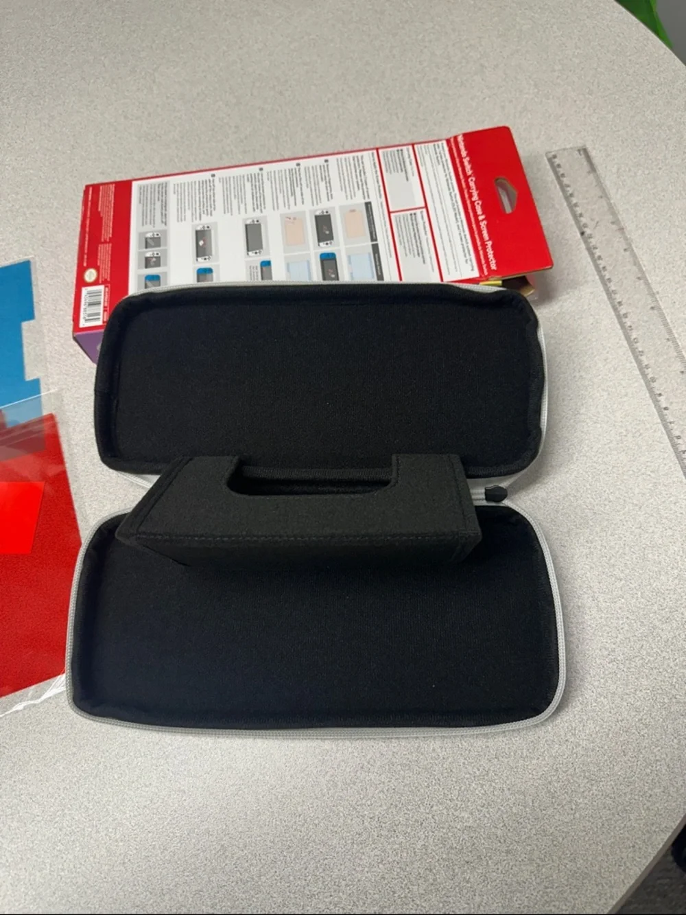 NWT Nintendo Black and white Switch Travel Case with Screen Protector Set